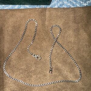 David Yurman 20in Silver double Box Chain Necklace
